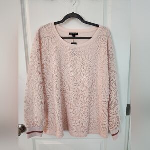 Elegant Lace Pink Top By Lane Bryant. New With Tags. Size 14/16.